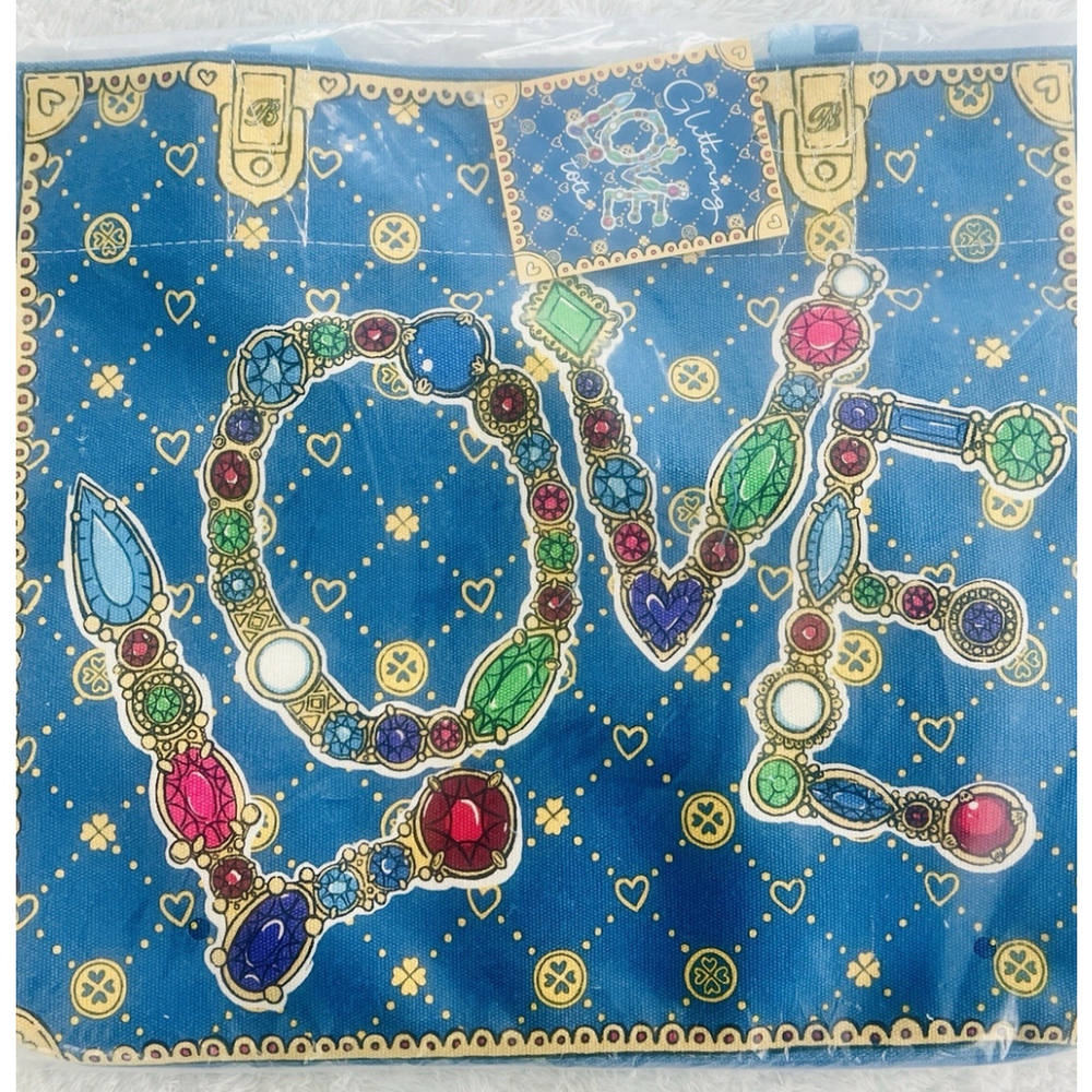 Brighton LOVE Glittering Holiday Limited Edition Large Canvas Tote Bag NWT - Picture 5 of 16